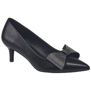 French Connection Kitten Heels Shoes with Rhinestone Bows
